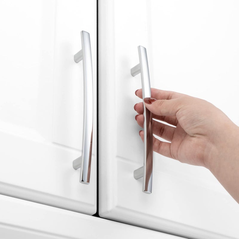 KOOFIZO 10 Pack 5 Inch Polished Chrome Kitchen Cabinet Pulls Polished Chrome Cabinet Handles Chrome Cabinet Hardware for Kitchen Cabinets 1961 Drawer Dresser Cupboard Bedroom - Image 3